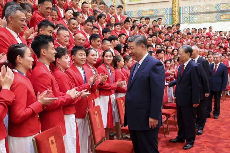 2024年8月20日，習(xí)近平總書記在人民大會堂接見第33屆夏季奧林匹克運動會中國體育代表團全體成員。